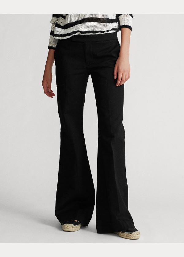 Spodnie Ralph Lauren Cotton Flare Pant Damskie Czarne | BOKW1283