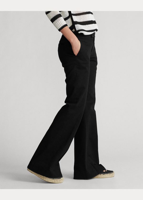 Spodnie Ralph Lauren Cotton Flare Pant Damskie Czarne | BOKW1283