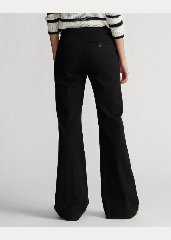 Spodnie Ralph Lauren Cotton Flare Pant Damskie Czarne | BOKW1283