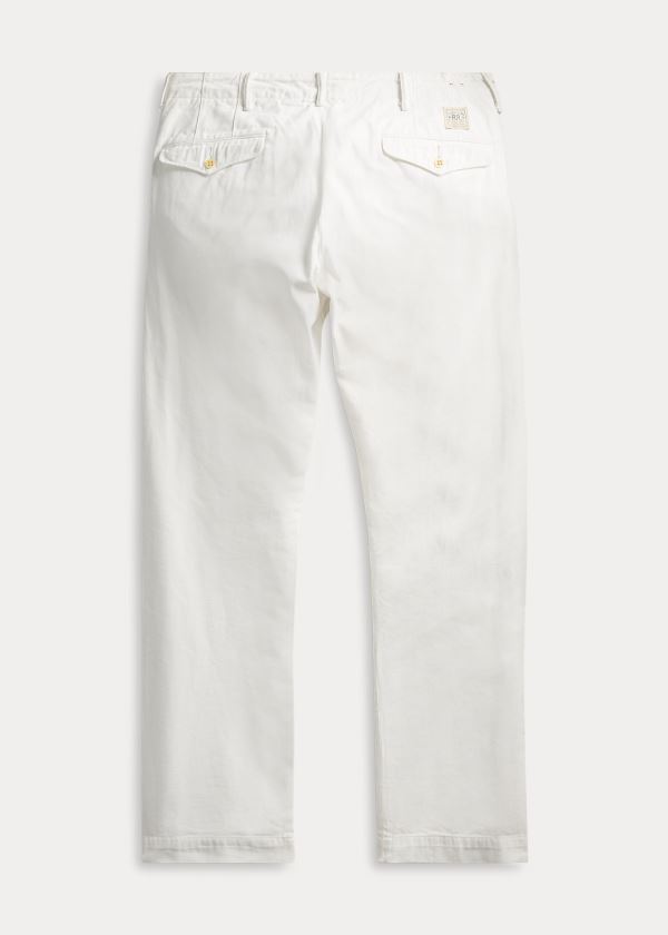 Spodnie Ralph Lauren Cotton Officer's Chino Męskie Białe | MMZD2887