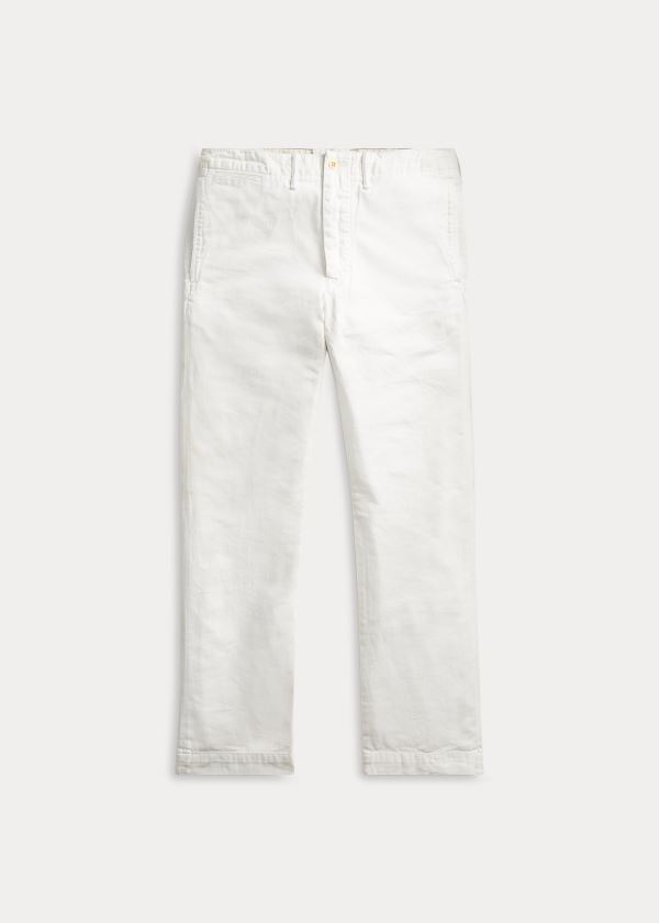 Spodnie Ralph Lauren Cotton Officer\'s Chino Męskie Białe | MMZD2887