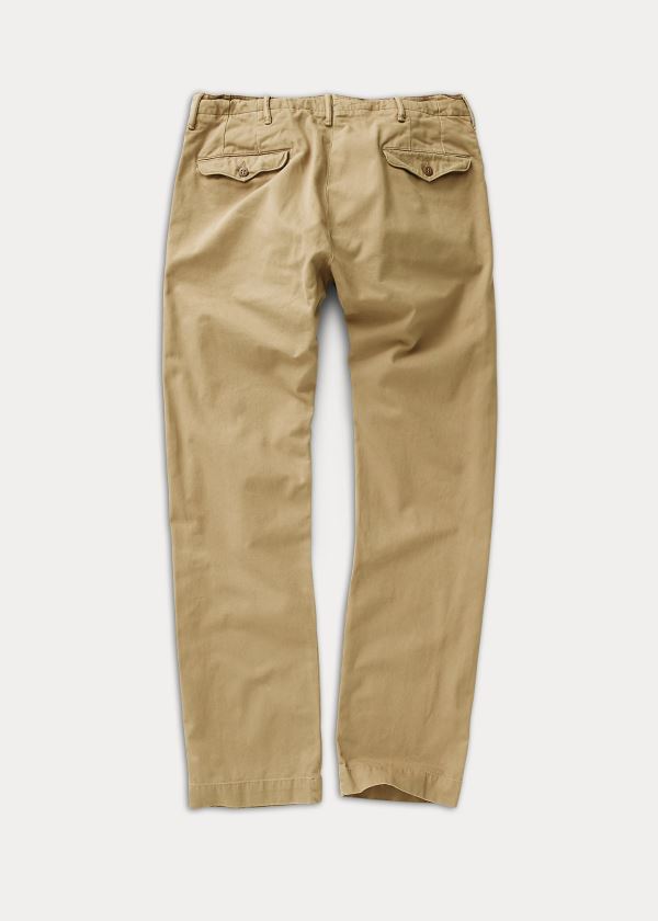 Spodnie Ralph Lauren Cotton Officer's Chino Męskie Khaki | QFEN2995