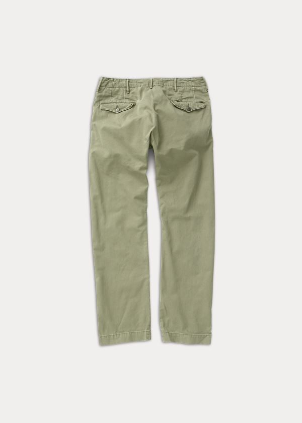 Spodnie Ralph Lauren Cotton Officer's Chino Męskie Oliwkowe | BFMB1384