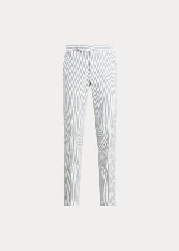 Spodnie Ralph Lauren Cotton Seersucker Suit Trouser Męskie Niebieskie Kremowe | TPLN6258