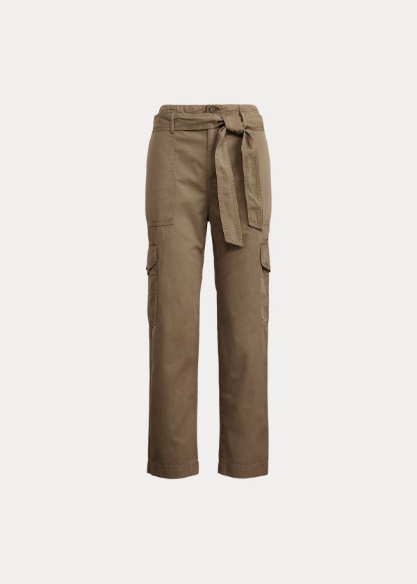 Spodnie Ralph Lauren Cotton Twill Cargo Pant Damskie Oliwkowe | USQI8042