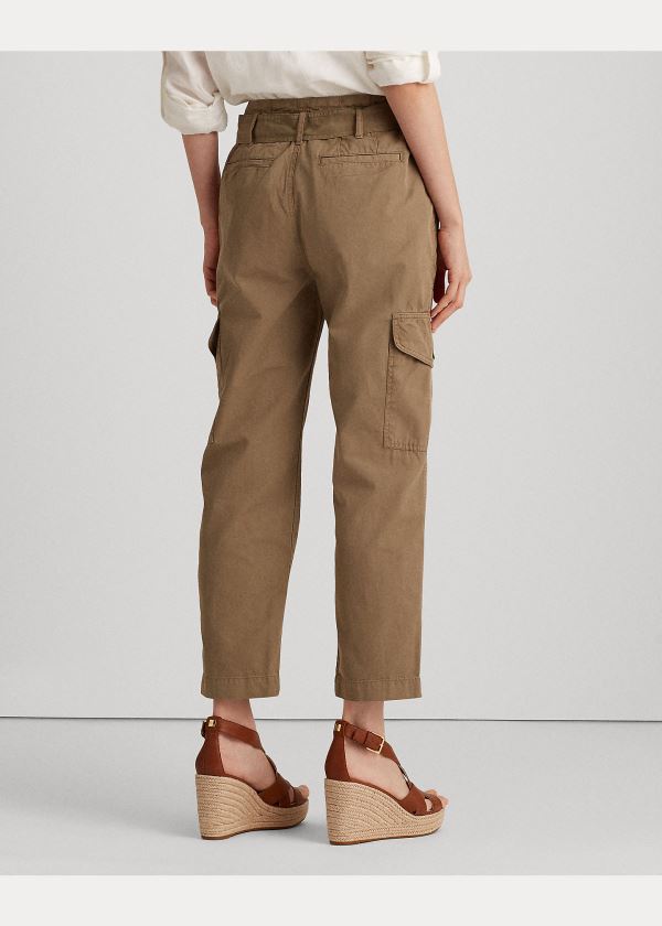 Spodnie Ralph Lauren Cotton Twill Cargo Pant Damskie Oliwkowe | USQI8042