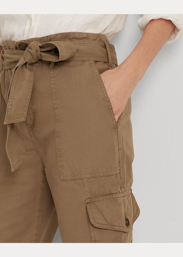 Spodnie Ralph Lauren Cotton Twill Cargo Pant Damskie Oliwkowe | USQI8042