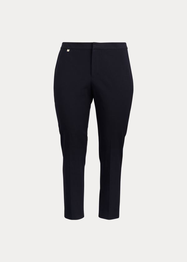 Spodnie Ralph Lauren Cotton Twill Skinny Ankle Pant Damskie Granatowe | FJLN6301