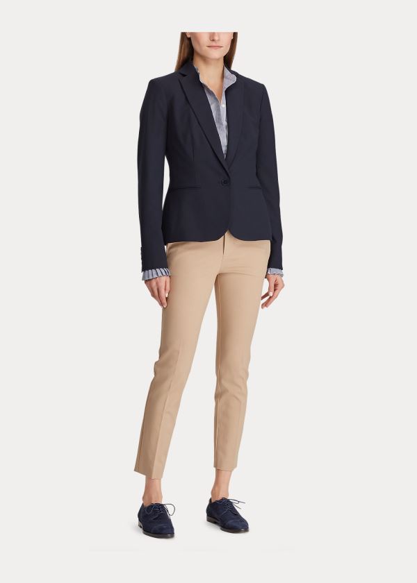 Spodnie Ralph Lauren Cotton Twill Skinny Pant Damskie Brązowe | CYHW4753