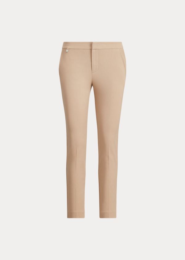 Spodnie Ralph Lauren Cotton Twill Skinny Pant Damskie Brązowe | CYHW4753