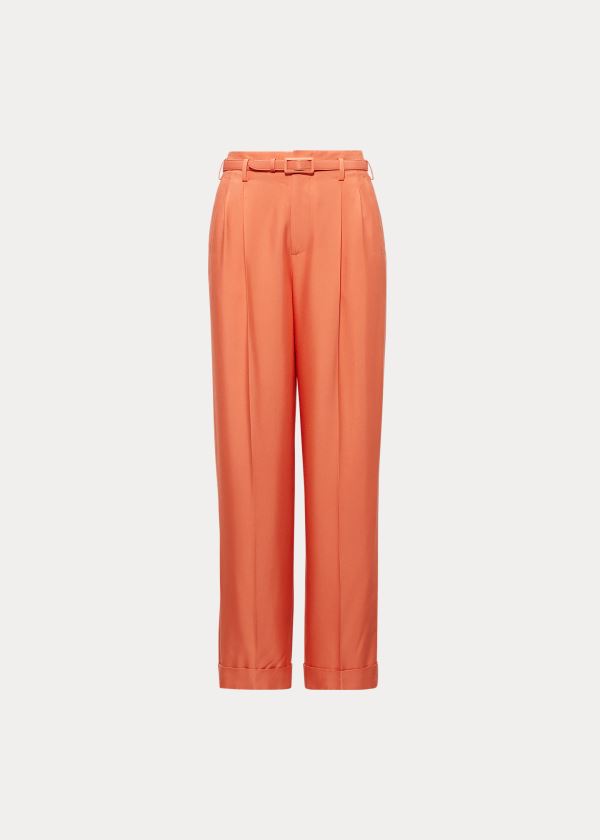 Spodnie Ralph Lauren Darcy Washed Silk Pant Damskie Pomarańczowe | PGPO5550