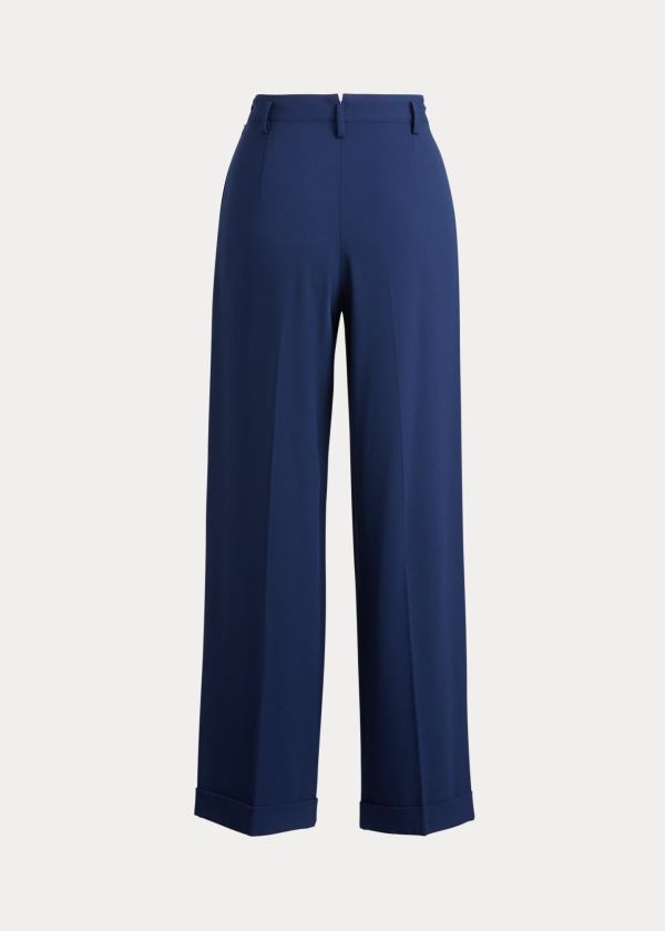 Spodnie Ralph Lauren Duval Stretch Wool Crepe Pant Damskie Granatowe | BOOX8176