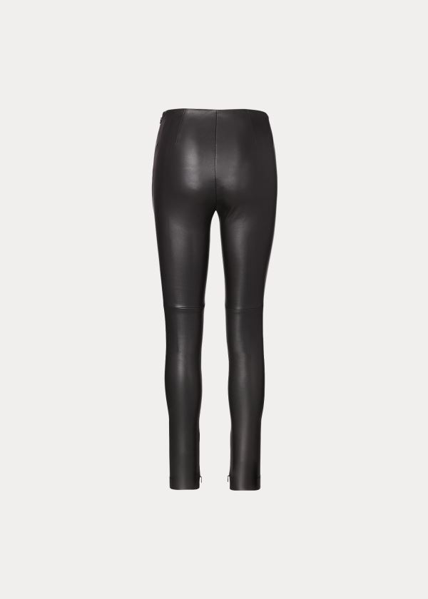 Spodnie Ralph Lauren Eleanora Stretch Leather Pant Damskie Czarne | NJPV1122