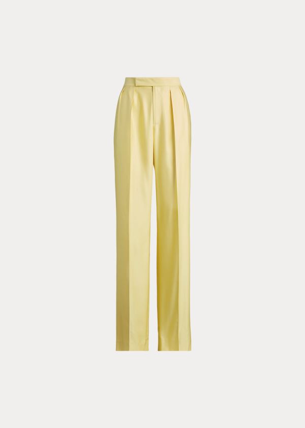 Spodnie Ralph Lauren Ferra Silk Gabardine Pant Damskie Żółte | MOLX2430