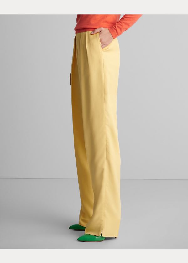 Spodnie Ralph Lauren Ferra Silk Gabardine Pant Damskie Żółte | MOLX2430