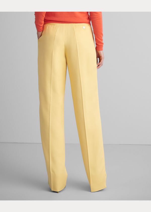 Spodnie Ralph Lauren Ferra Silk Gabardine Pant Damskie Żółte | MOLX2430