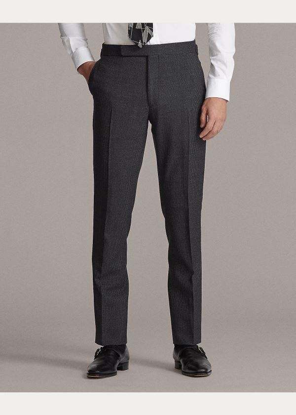 Spodnie Ralph Lauren Gregory Houndstooth Trouser Męskie Czarne Szare Kolorowe | HCMM9873