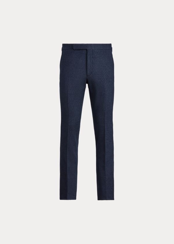 Spodnie Ralph Lauren Gregory Piqu? Suit Trouser Męskie Granatowe Czarne | DBMX5278