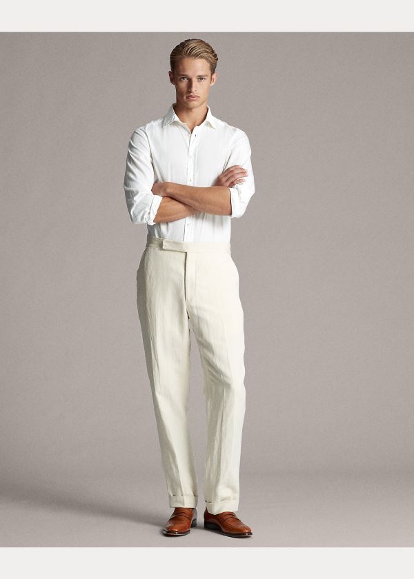 Spodnie Ralph Lauren Gregory Twill Suit Trouser Męskie Kremowe | XGOV2505