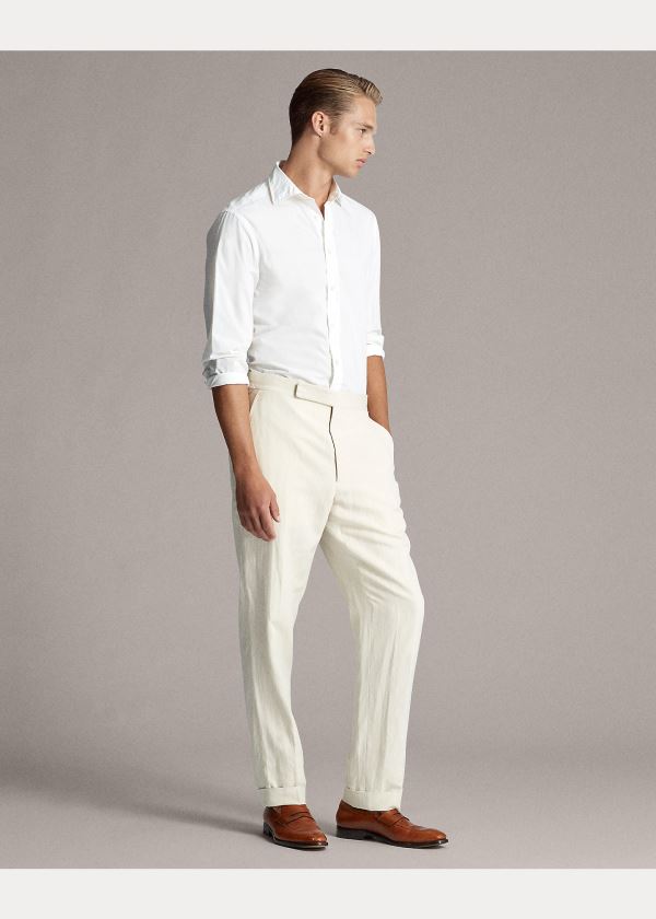 Spodnie Ralph Lauren Gregory Twill Suit Trouser Męskie Kremowe | XGOV2505