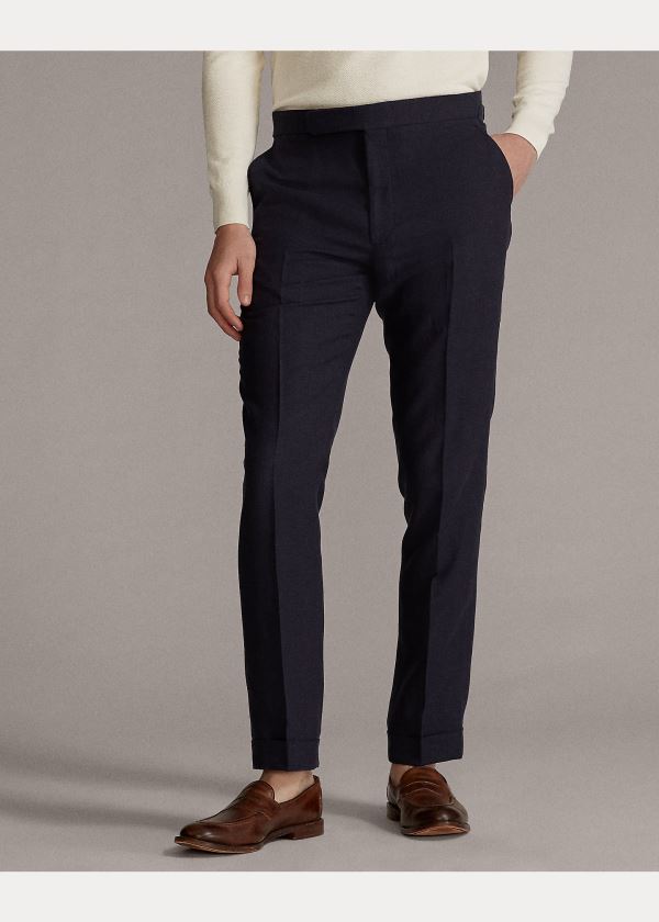 Spodnie Ralph Lauren Gregory Twill Suit Trouser Męskie Granatowe | ZFZB7724