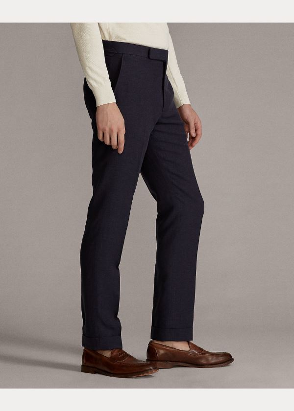 Spodnie Ralph Lauren Gregory Twill Suit Trouser Męskie Granatowe | ZFZB7724