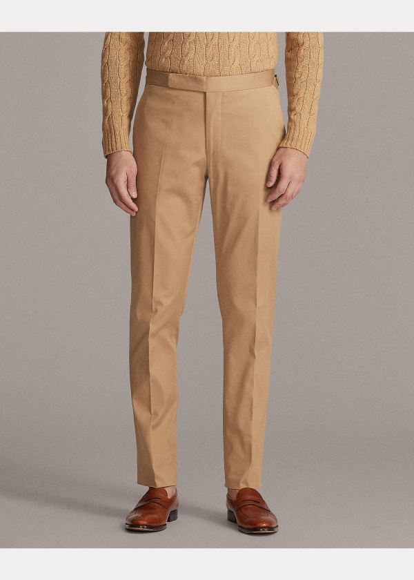 Spodnie Ralph Lauren Gregory Twill Suit Trouser Męskie Khaki | WIXF3855