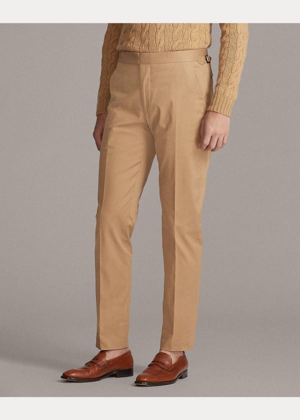 Spodnie Ralph Lauren Gregory Twill Suit Trouser Męskie Khaki | WIXF3855