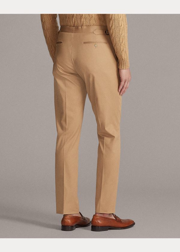 Spodnie Ralph Lauren Gregory Twill Suit Trouser Męskie Khaki | WIXF3855