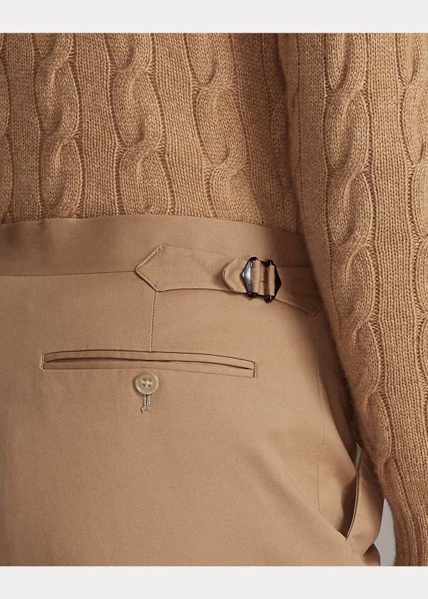 Spodnie Ralph Lauren Gregory Twill Suit Trouser Męskie Khaki | WIXF3855