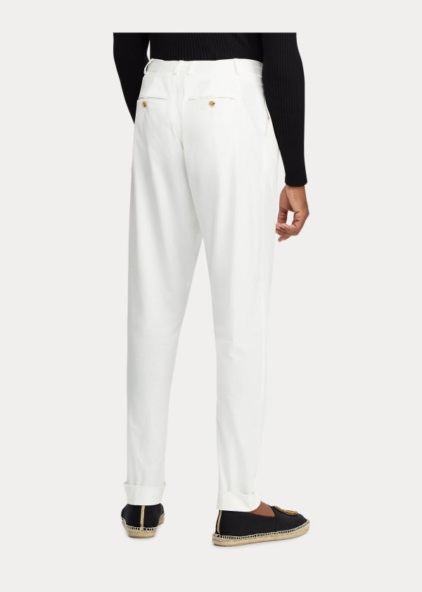 Spodnie Ralph Lauren Gregory Wool Gabardine Trouser Męskie Kremowe | SDAX2398