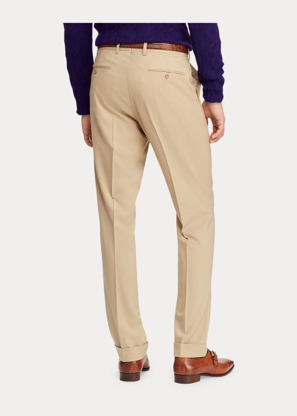 Spodnie Ralph Lauren Gregory Wool Gabardine Trouser Męskie Brązowe | FRRS8595