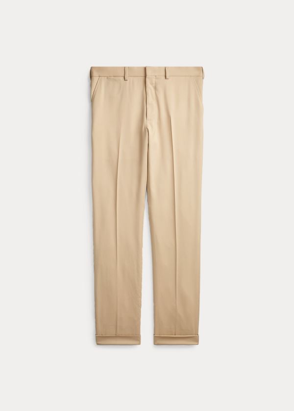 Spodnie Ralph Lauren Gregory Wool Gabardine Trouser Męskie Brązowe | FRRS8595