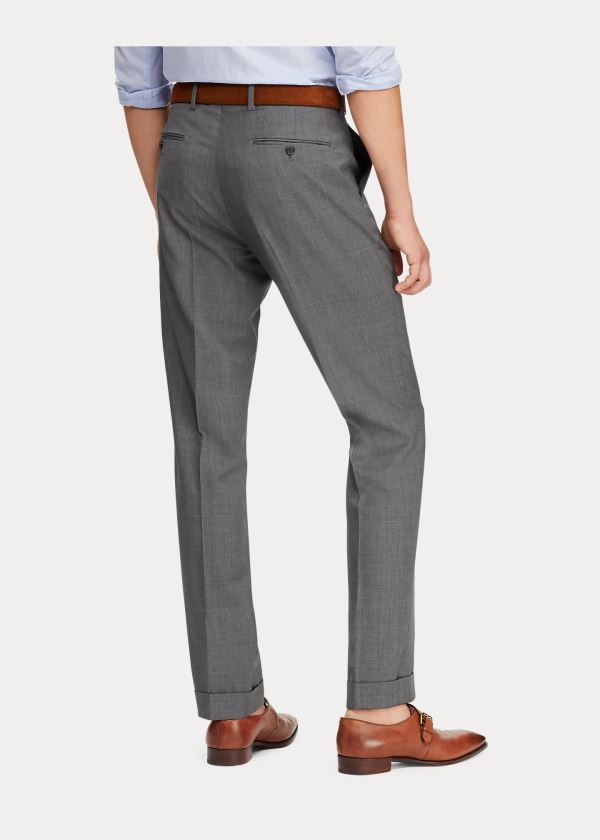 Spodnie Ralph Lauren Gregory Wool Serge Trouser Męskie Szare | NFZH1326