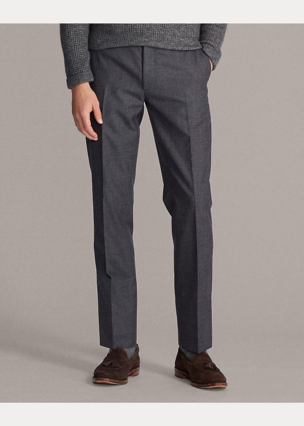 Spodnie Ralph Lauren Gregory Wool Trouser Męskie Ciemny Szare | JGNK9211