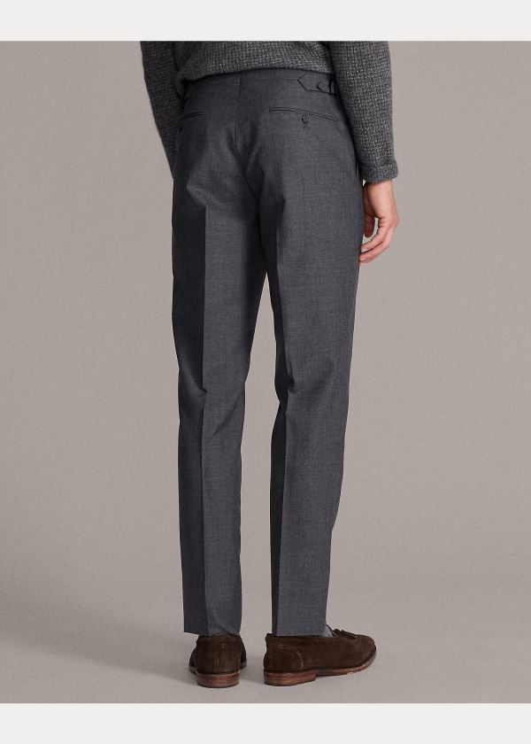 Spodnie Ralph Lauren Gregory Wool Trouser Męskie Ciemny Szare | JGNK9211