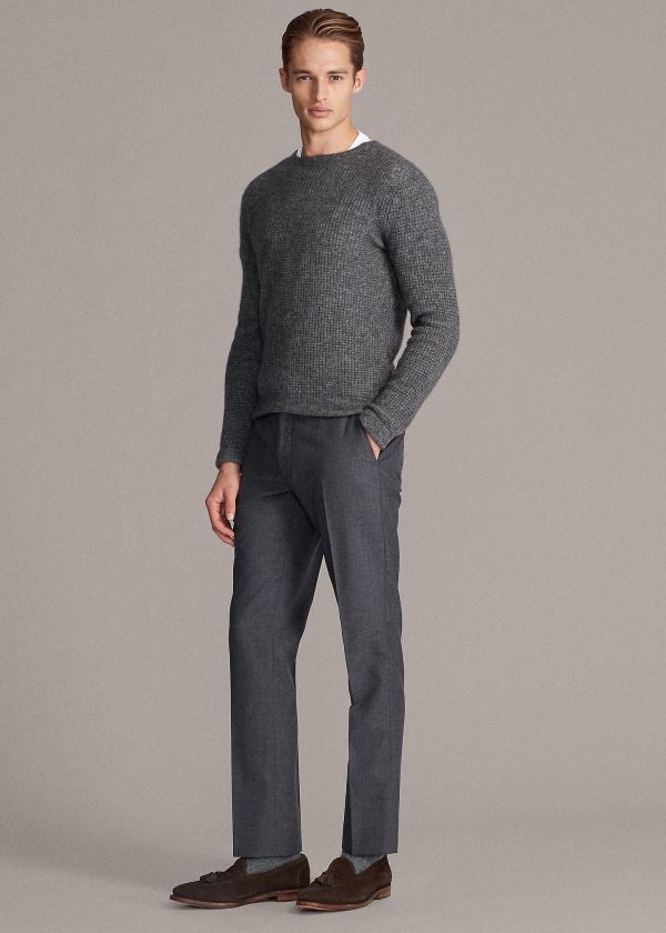 Spodnie Ralph Lauren Gregory Wool Trouser Męskie Ciemny Szare | JGNK9211