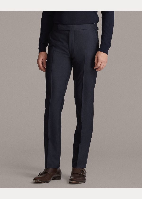 Spodnie Ralph Lauren Gregory Wool Trouser Męskie Granatowe | BDCZ4183