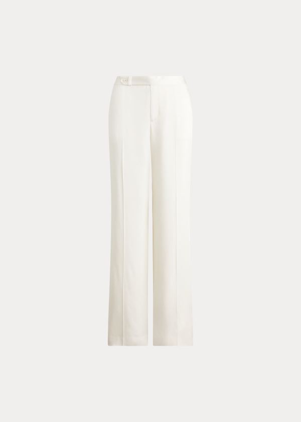 Spodnie Ralph Lauren Hailey Satin Wide-Leg Pant Damskie Głęboka Kremowe | IGUU9061