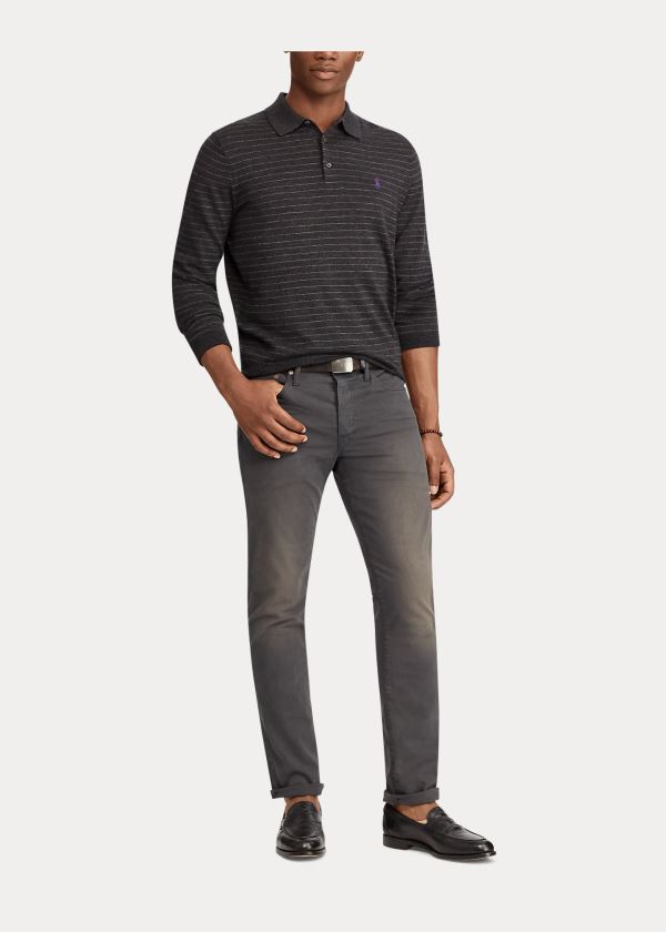 Spodnie Ralph Lauren Hampton Relaxed Straight Chino Męskie Szare | JXHM3257