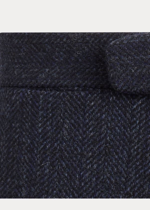 Spodnie Ralph Lauren Herringbone Suit Trouser Męskie Czarne Granatowe | GSFV5935