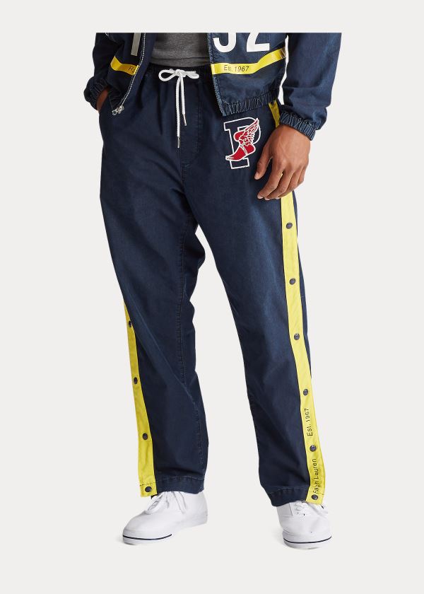 Spodnie Ralph Lauren Indigo Stadium Tear-Away Pant Męskie Granatowe Żółte | LWJD4123