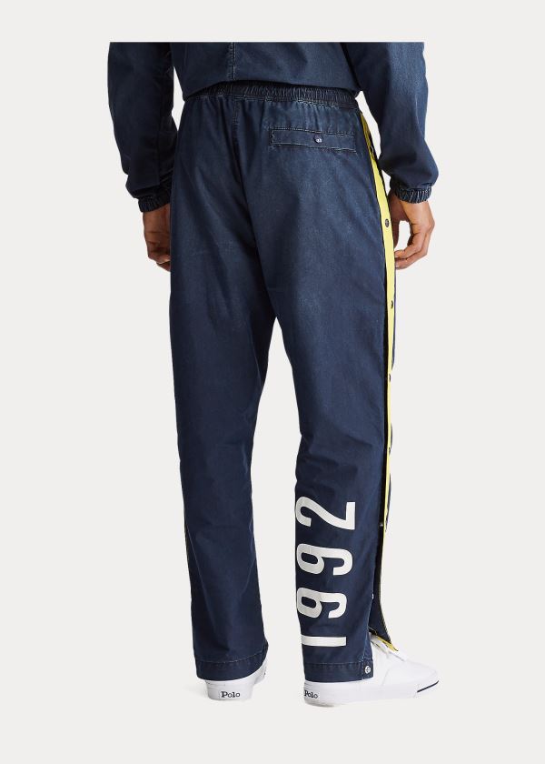 Spodnie Ralph Lauren Indigo Stadium Tear-Away Pant Męskie Granatowe Żółte | LWJD4123