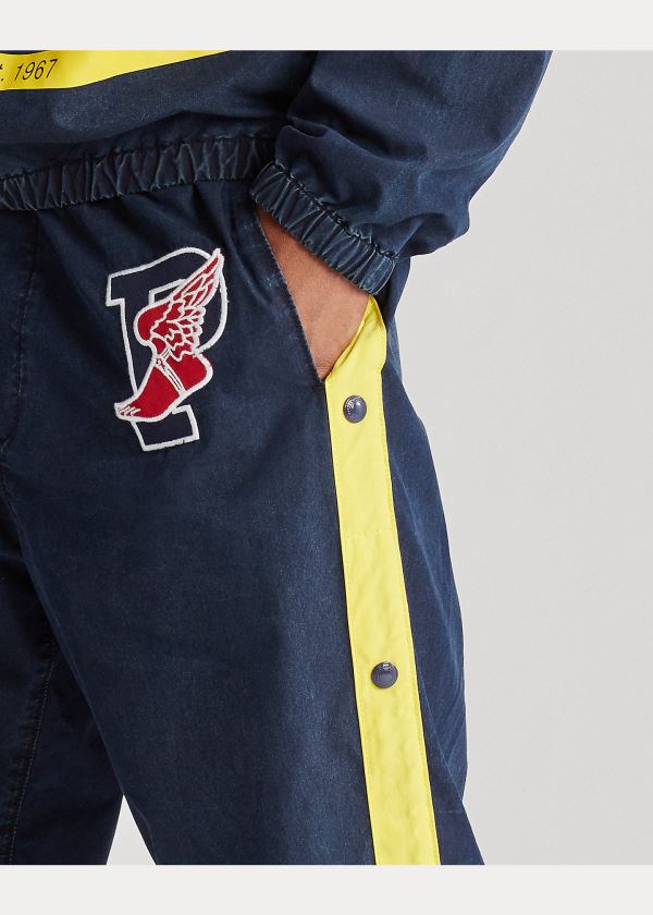 Spodnie Ralph Lauren Indigo Stadium Tear-Away Pant Męskie Granatowe Żółte | LWJD4123