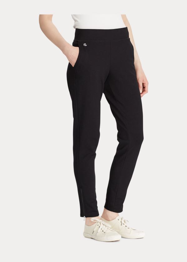 Spodnie Ralph Lauren Jersey Ankle Pant Damskie Czarne | TLBB0835