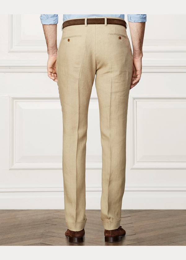 Spodnie Ralph Lauren Linen Pant Męskie Khaki | KMOV0582