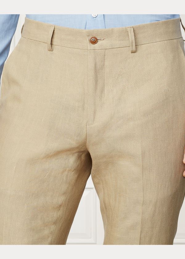 Spodnie Ralph Lauren Linen Pant Męskie Khaki | KMOV0582