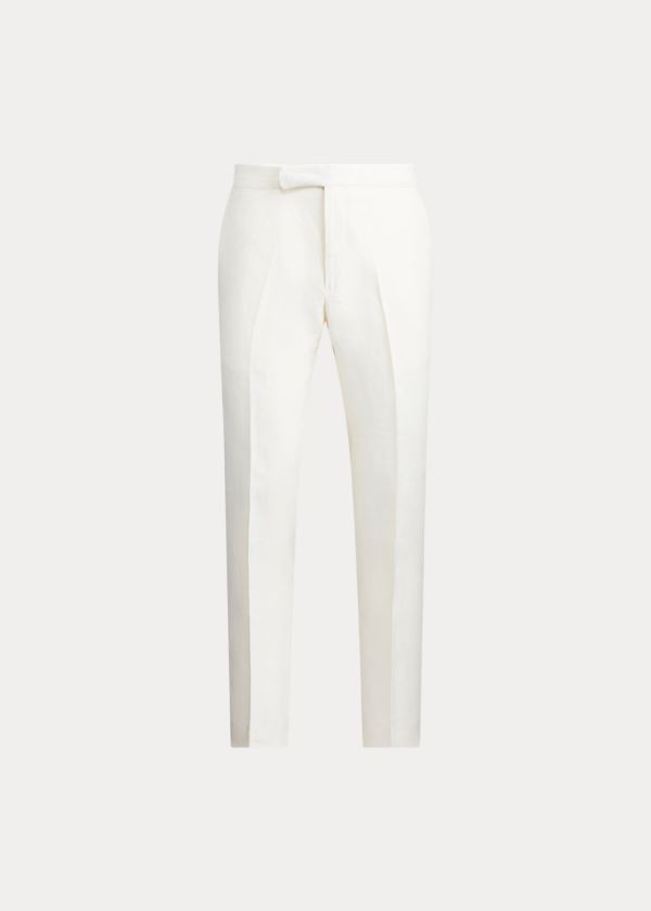 Spodnie Ralph Lauren Linen Trouser Męskie Głęboka Kremowe | BCKJ1574