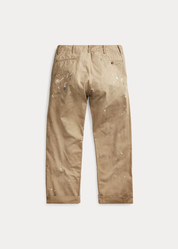 Spodnie Ralph Lauren Paint-Splatter Chino Pant Męskie Khaki | HXOZ0654