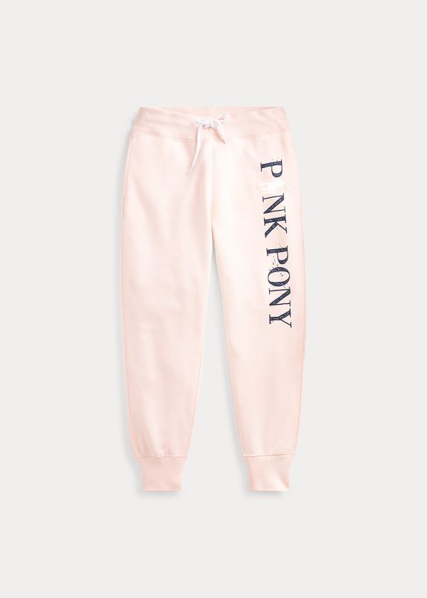 Spodnie Ralph Lauren Pink Pony Fleece Sweatpant Damskie Różowe | YRWQ2130